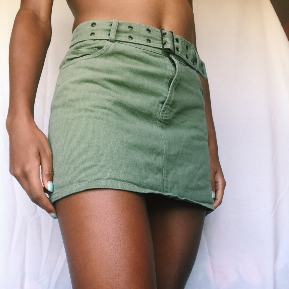 Cute Green Mini Skirt